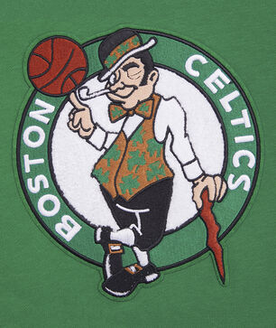 Boston Celtics Retro Classic Rib Cropped Fleece Pull Over Hoodie