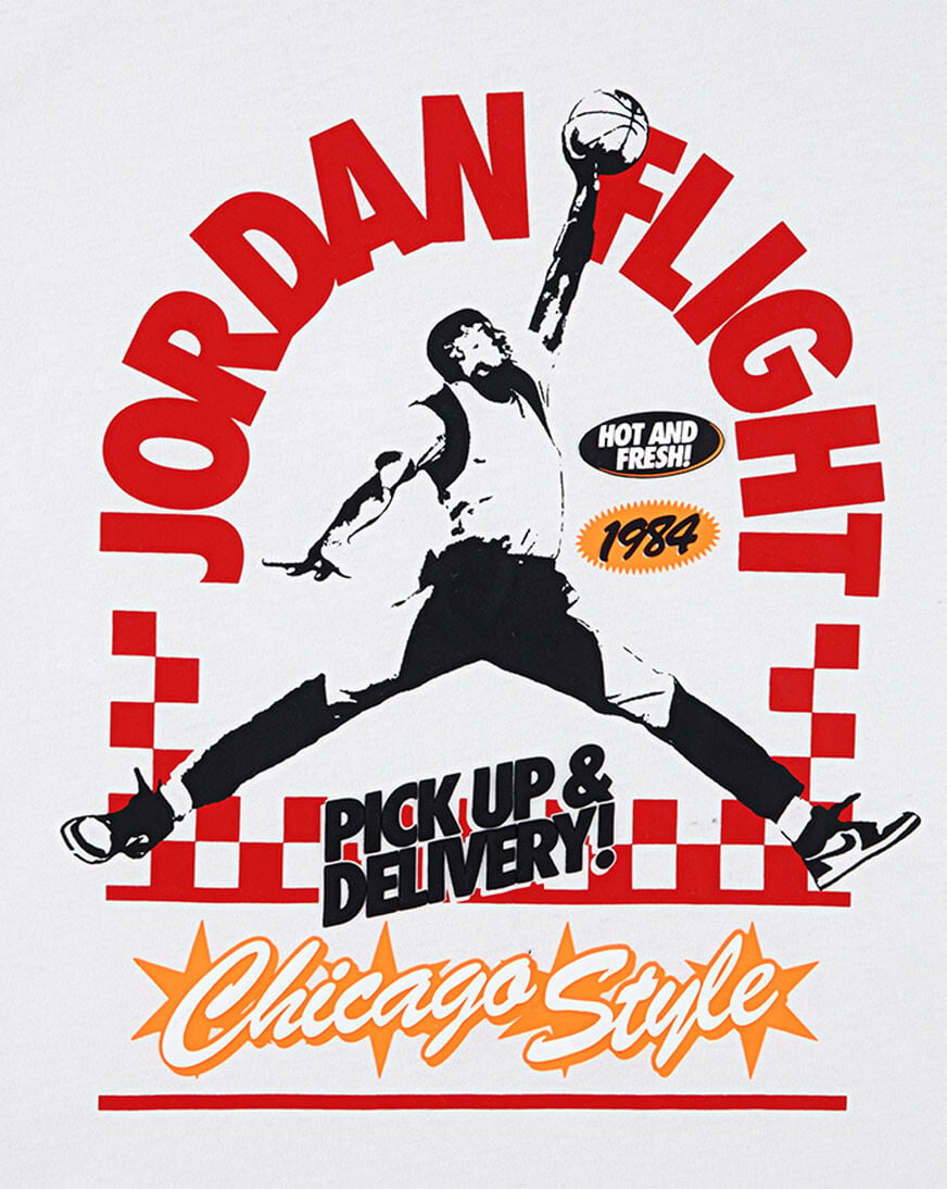 Shop Jordan Big Kids' Pizza Flight Graphic Tee 95F156-001 white