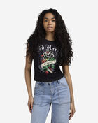 Black Rose Rhinestone Cap Sleeve Tee