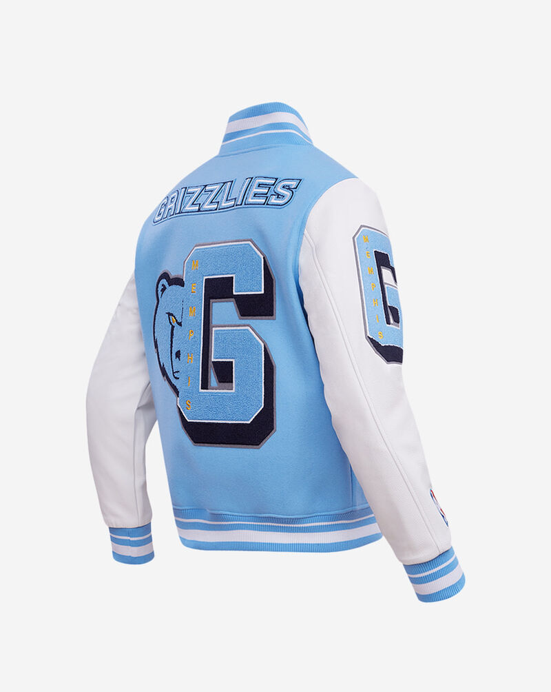 PRO STANDARD Memphis Grizzlies Mashup Rib Wool Varsity Jacket BMG6515705-UWH Blue 3