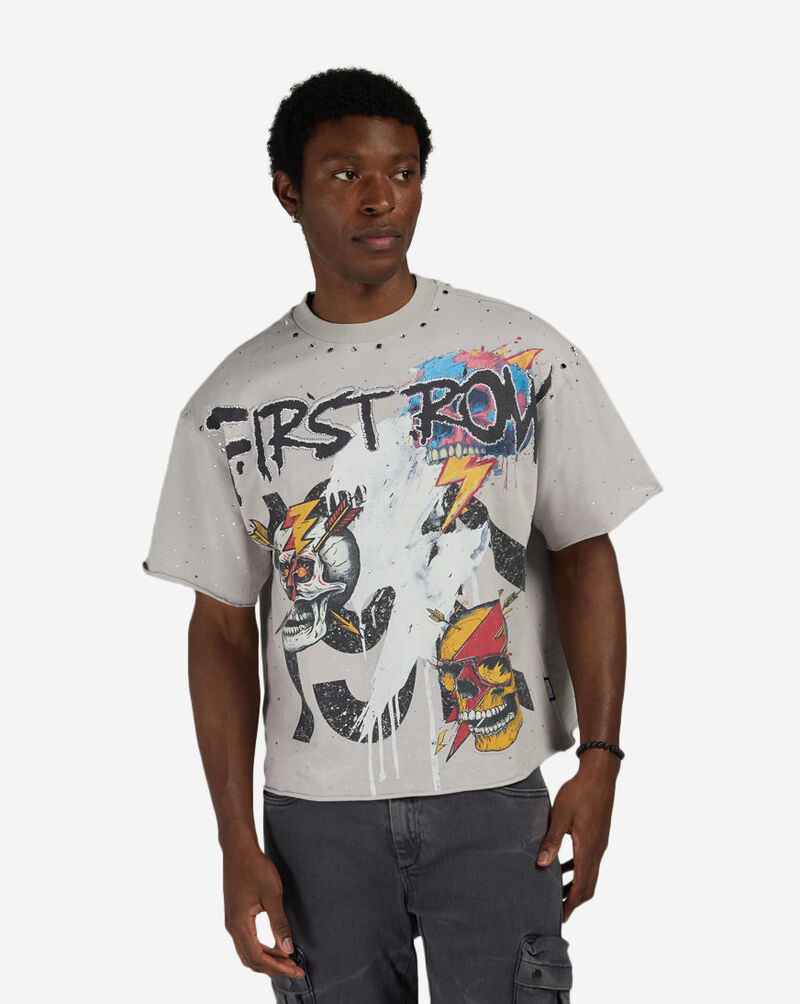 First Row Gothic Serpent Terry Crop Tee FRM2278S-ECR cream 1