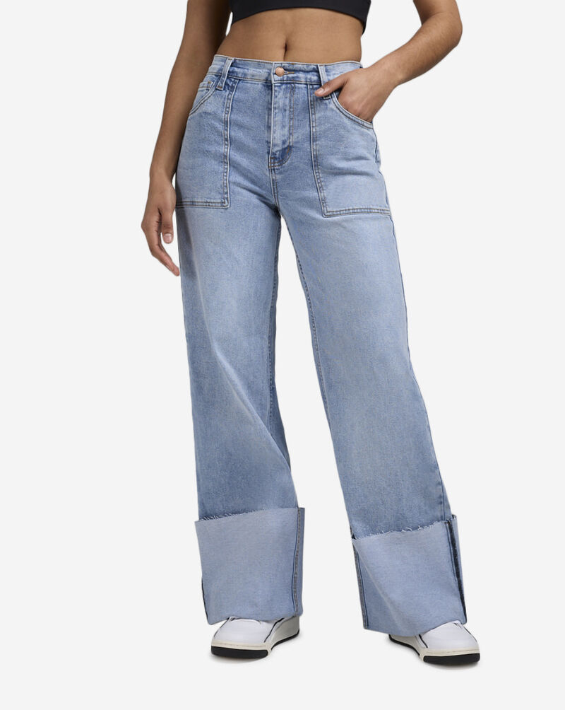 Vibrant Light Washed Cuffed Denim EP2148 Blue 1