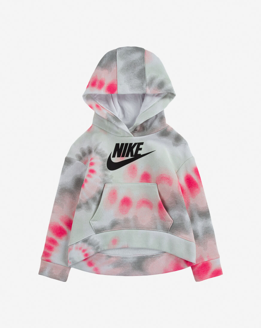Shop Nike Girls Fleece Club Tie Dye Hoodie 26I285 A96 grey SNIPES USA