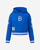 Big Girls' Brooklyn Dodgers Retro Classic Rib Fleece Pullover Hoodie
