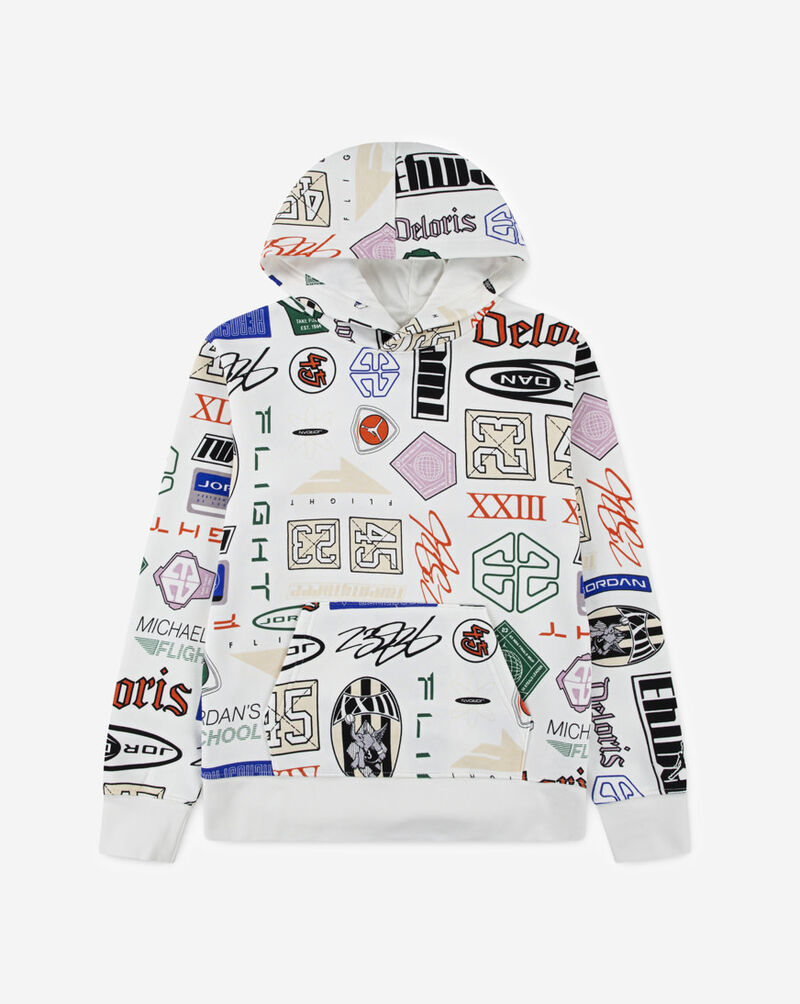 Jordan Big Kids' AOP Fleece Pullover Hoodie 95D601-782 Multi 1