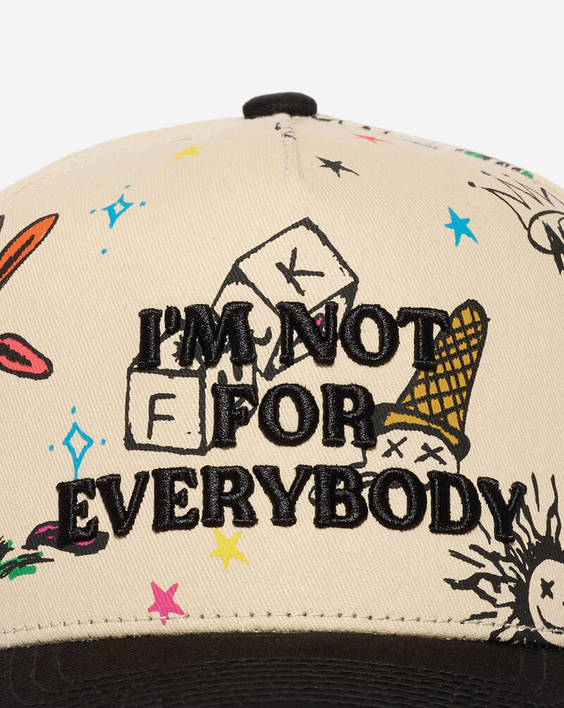 Field Grade I'm Not for Everybody Doodles Full Twill Trucker Hat 1006361 cream 2
