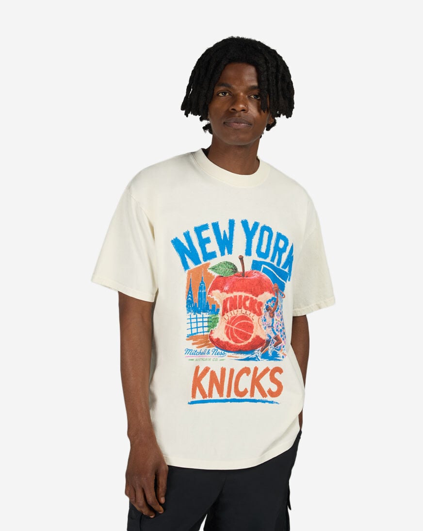 Shop Mitchell Ness New York Knicks Concrete Apple T-Shirt SS22094