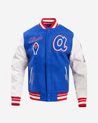 PRO STANDARD Atlanta Braves Retro Classic Rib Wool Varsity Jacket LAB635515-RYR Blue 1