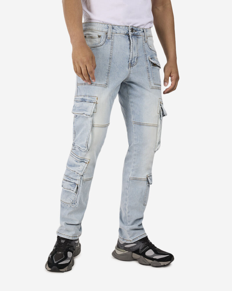 Decibel Multi Pocket Cargo Jeans DECWB438-BLU Blue 1