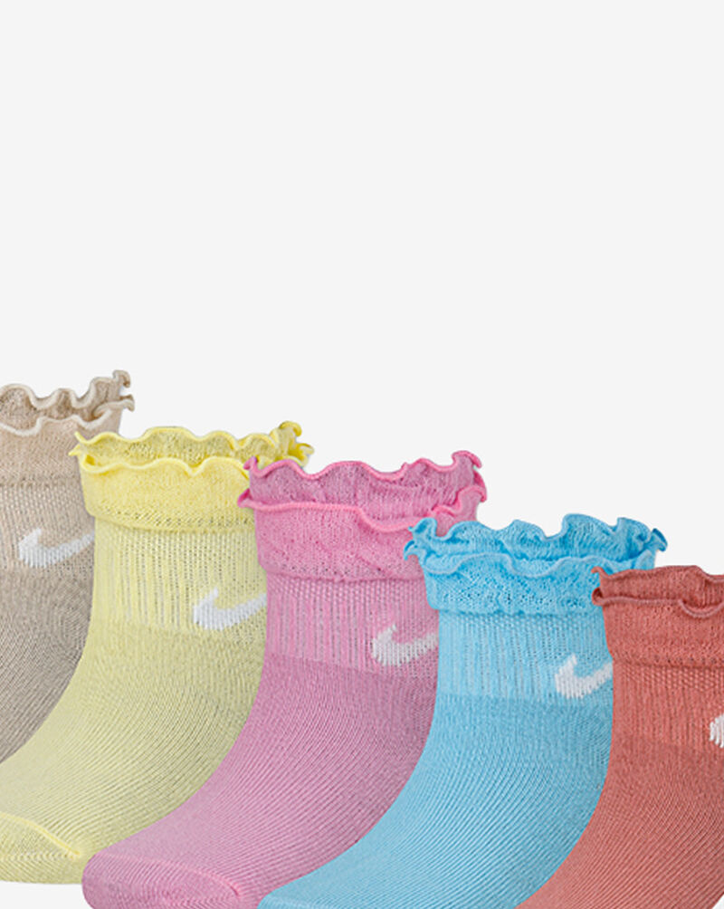 Nike Little Kids' 6PK Ruffle Ankle Socks (5-7) GN0925-X5C Beige 2