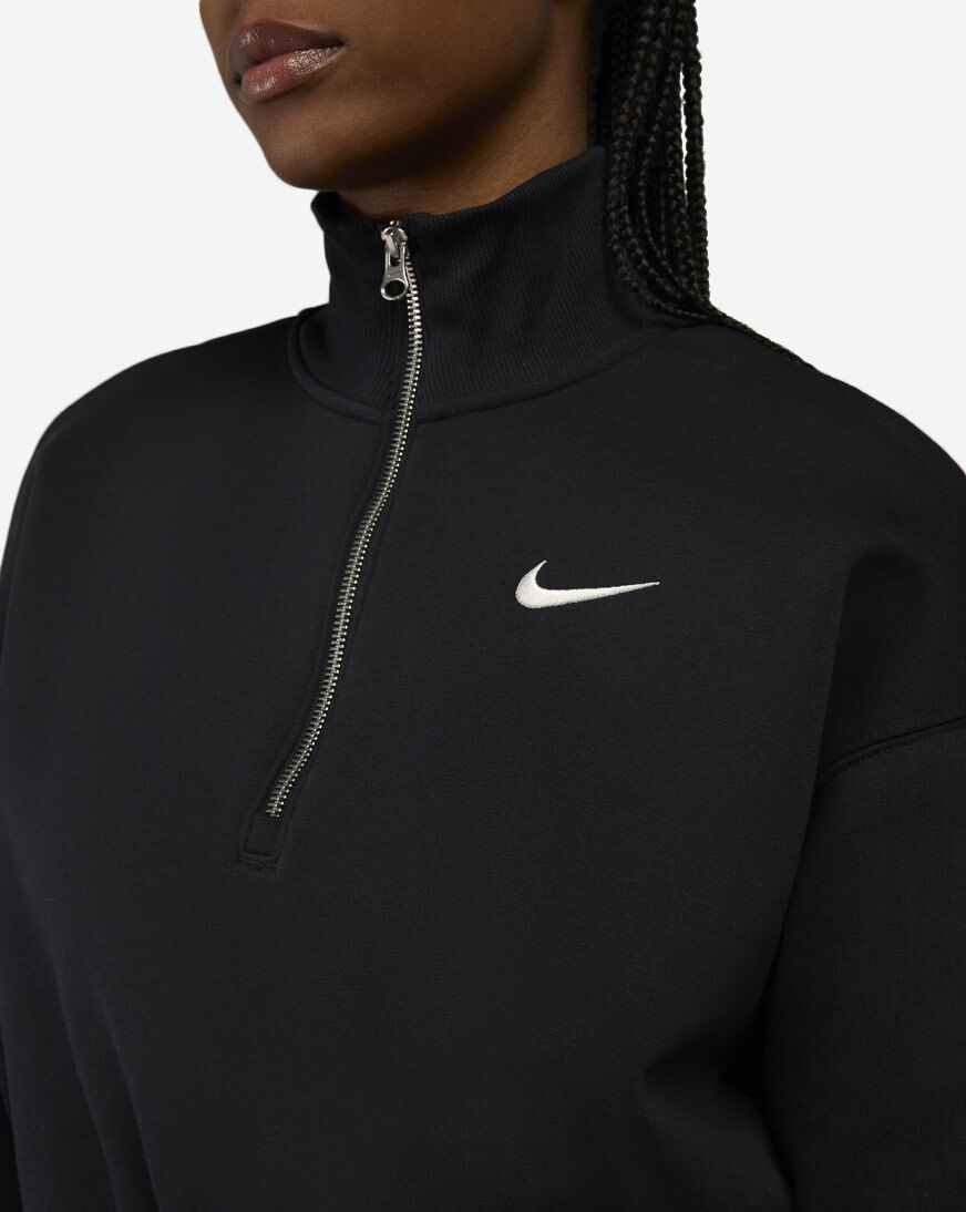 Shop Nike NSW Phoenix Fleece 1/4-Zip Cropped Sweatshirt DQ5767-010