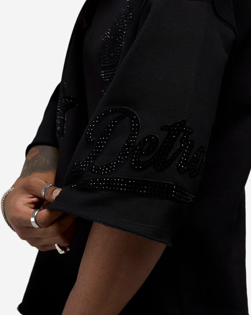 Bag Mafia Detroit Rhinestone Crop Sweatshirt WC5971114-BLK Black 3