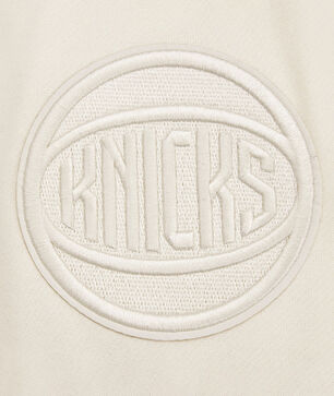 New York Knicks Neutral Drop Shoulder Fleece Pull Over Hoodie