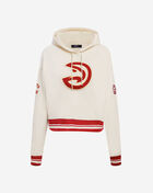 PRO STANDARD Atlanta Hawks Classic Rib Fleece Cropped Pullover Hoodie BAHC58914-ERD cream 1