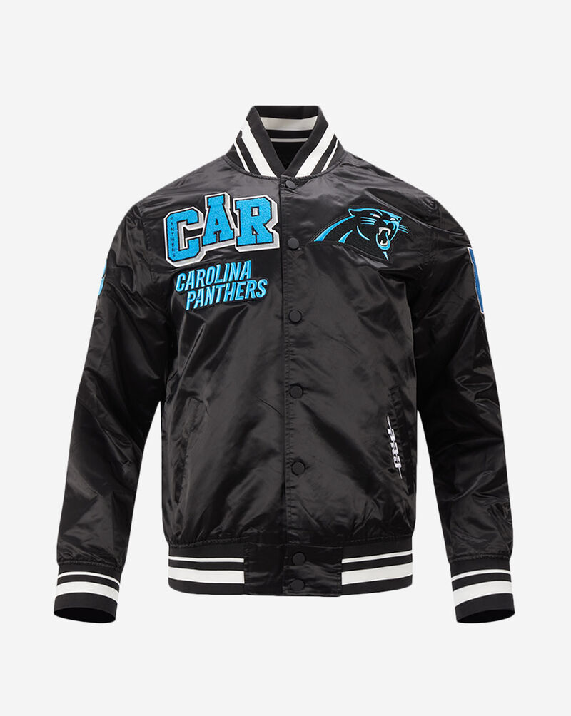 PRO STANDARD Carolina Panthers Mash Up Rib Satin Jacket  FCP6410406-BLK Black 1