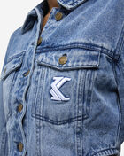 OG Old English Crop Corset Washed Denim Jacket