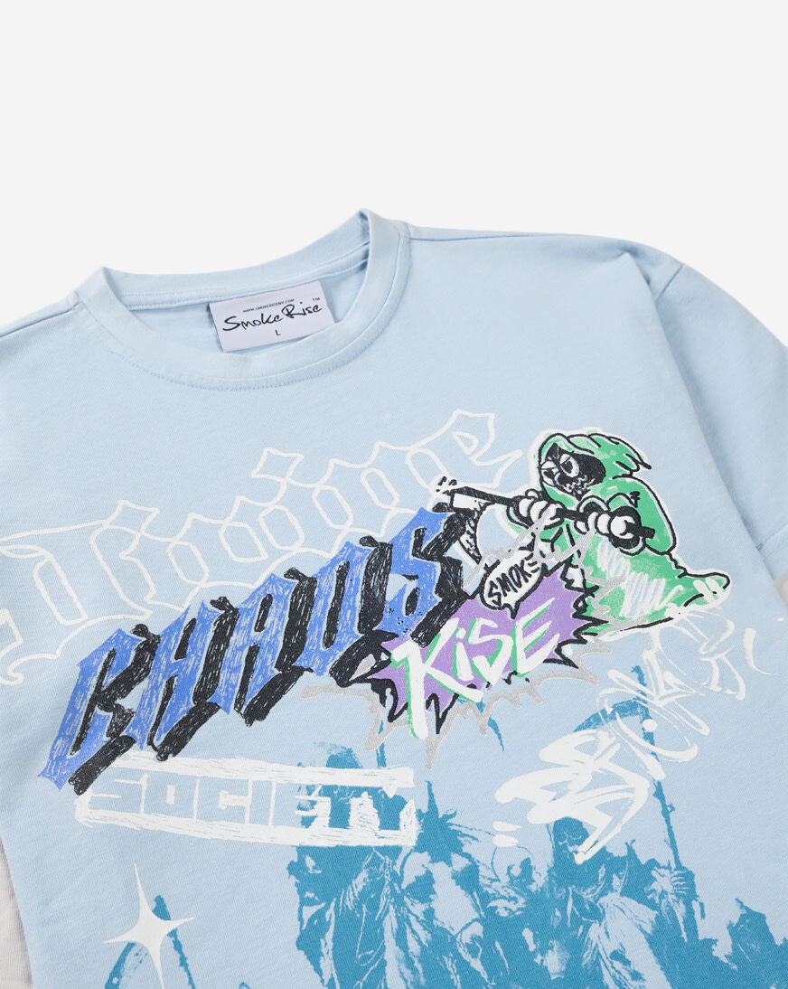 Shop Smoke Rise Kids' Graffiti Long Sleeve Tee BKT26S448SNZ-SKYWAY