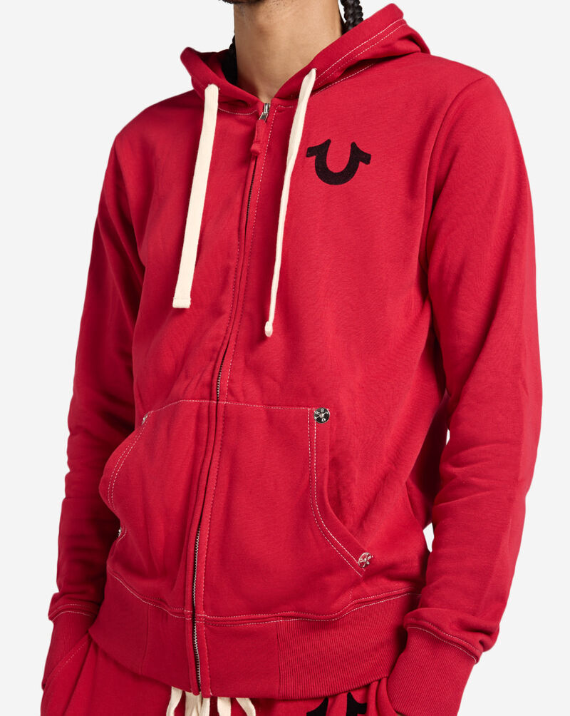 True Religion Buddha Zip Hoodie MA0B129MF3-RED Red 3