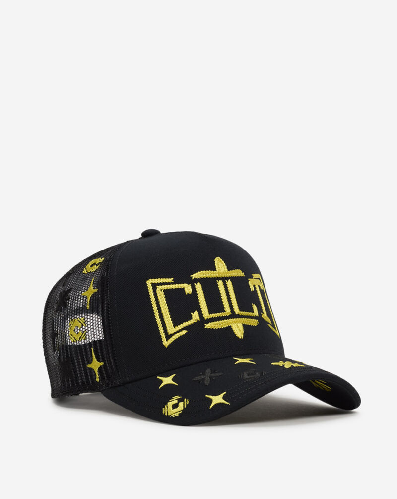Cult of Individuality Rope Logo Mesh Back Trucker Hat 626BS-CH49B Black 1
