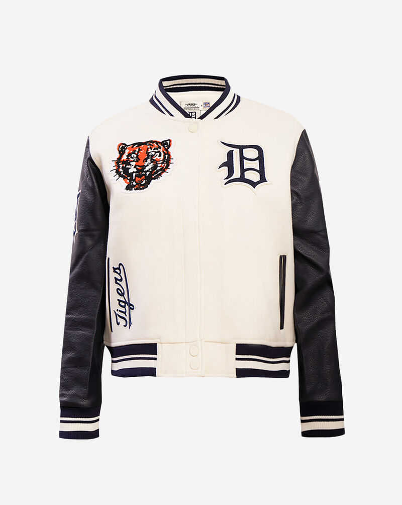 PRO STANDARD Detroit Tigers Retro Classic Rib Wool Varsity Jacket LDTH38217-EMN cream 1