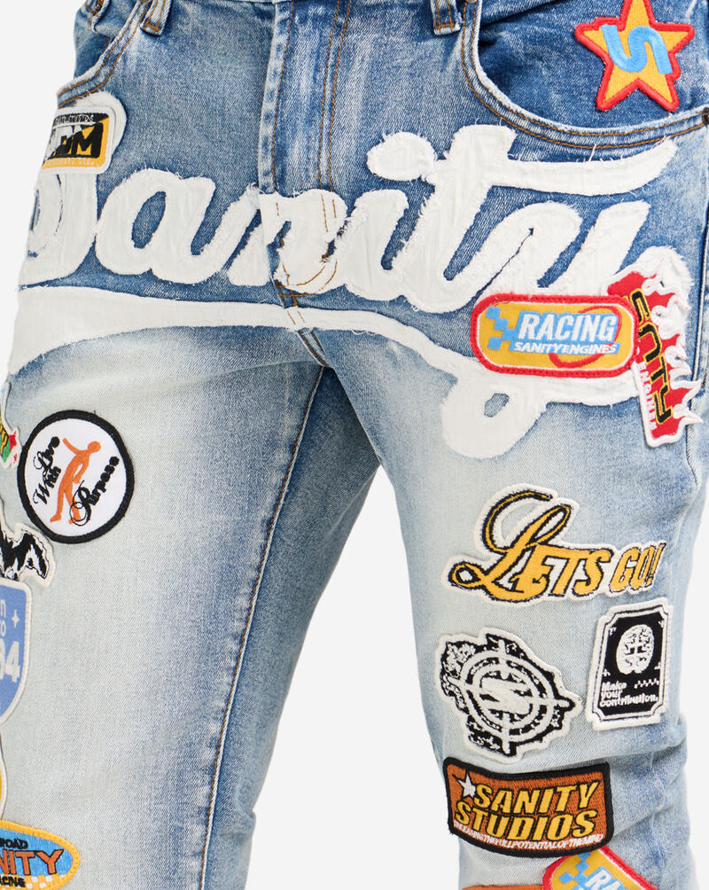 Decibel Sanity Patch Work Jean  DECWB509-BLU Blue 3