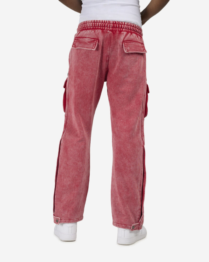 Bag Mafia Washed Cargo Sweatpants DEC-1000-RED Red 2