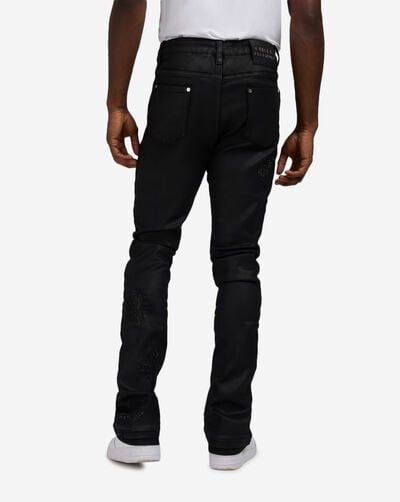 Monogram Embellished Denim Jeans Monogram Embellished Denim Jeans