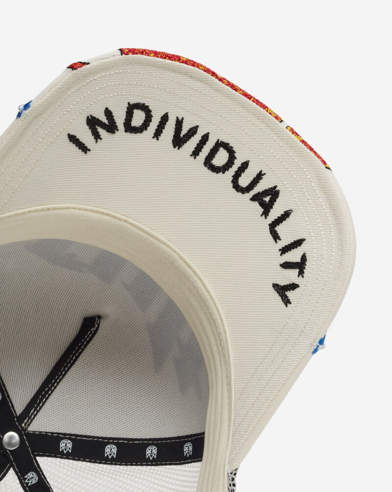 Cult of Individuality Lightening Mesh Back Trucker Hat 626BS-CH75C White 4