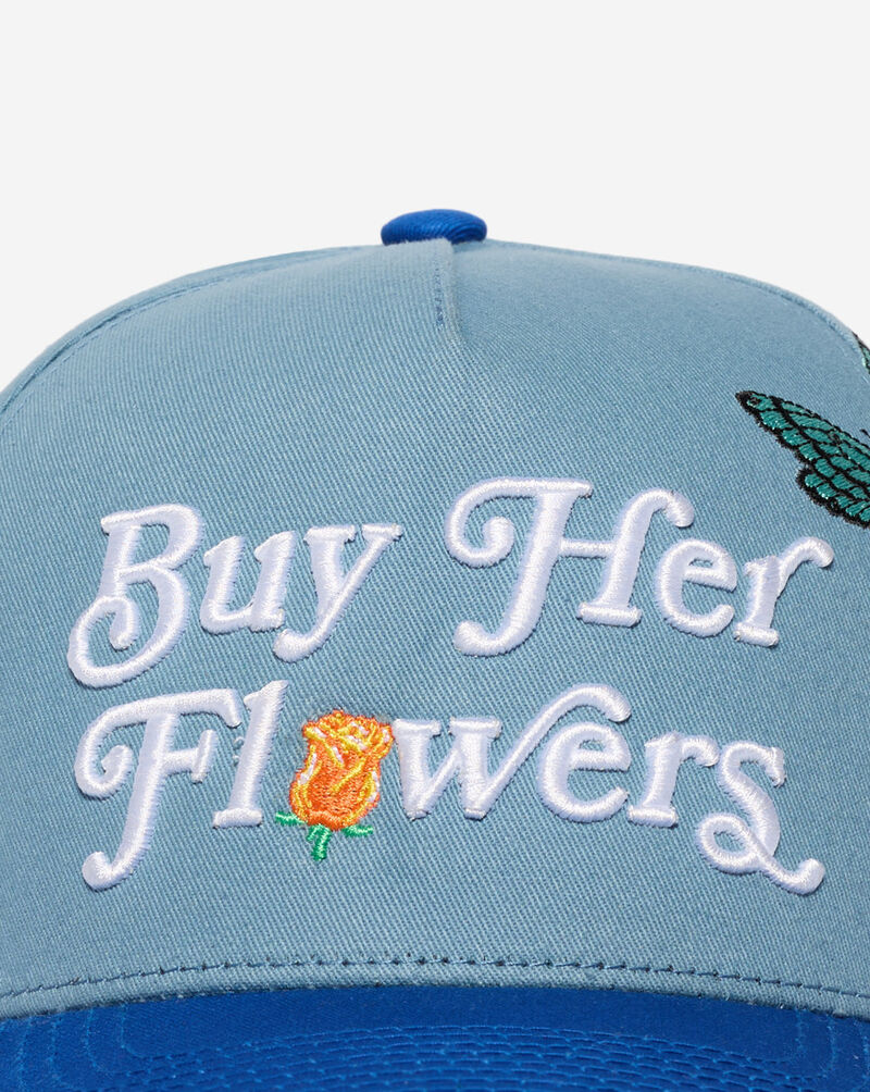 Field Grade Buy Her Flowers Full Twill Trucker Hat 1006536 Blue 2