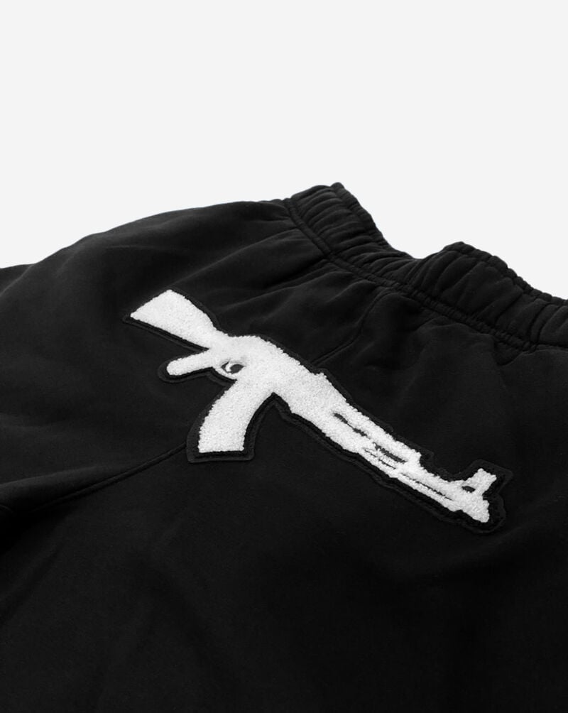Hasta Muerte AK Chenille Patch Shorts HM-AKCHE-SHRT-BLK Black 2