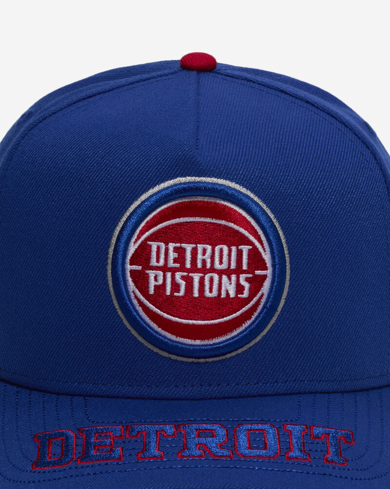 New Era 9Fifty Detroit Pistons Visor Scripts A-Frame Snapback Hat 60974192 Blue 2