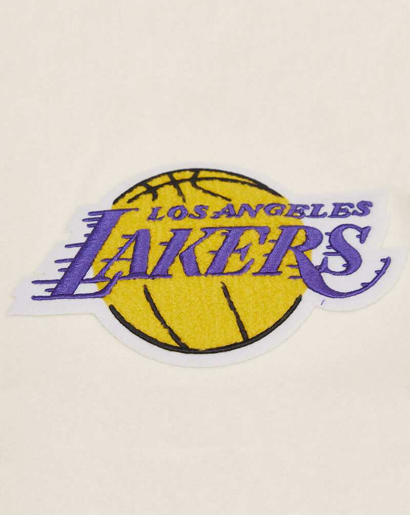 PRO STANDARD Los Angeles Lakers Retro Classic Rib Wool Varsity Jacket BLL656005-EPU cream 4