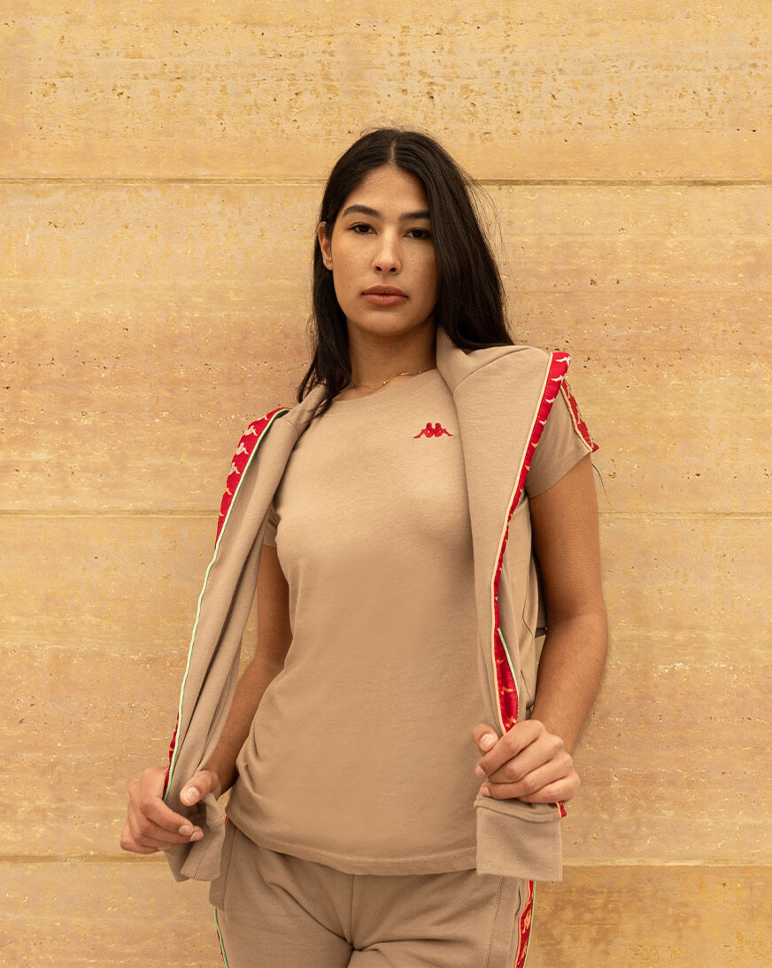Shop Kappa 222 Banda Toktojersey Tee 321H4EW-A03 brown