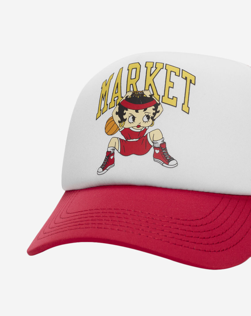 Shop MARKET Betty Boop Dunking Trucker MKT25QS-HT0136 white Shop MARKET Betty Boop Dunking Trucker MKT25QS-HT0136 white