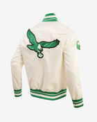 PRO STANDARD Philadelphia Eagles Retro Classic Rib Satin Jacket FPE643527-EKG cream 4