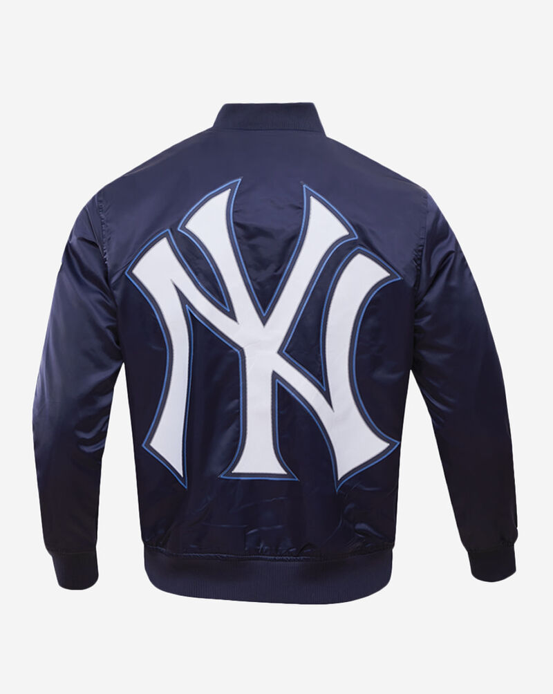 PRO STANDARD New York Yankees Big Logo World Series Satin Jacket LNY632059-MDN Blue 3