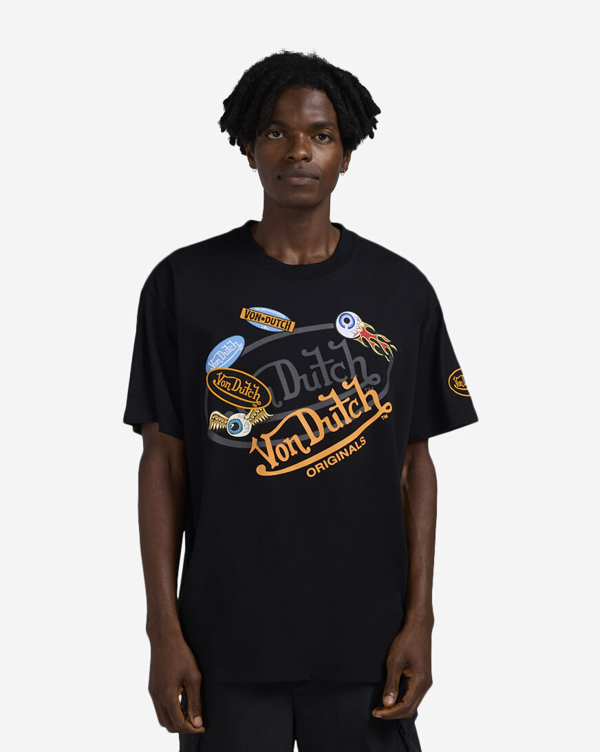 Shop Von Dutch Embroidery Patches Tee 4VND9C4276-BLK black