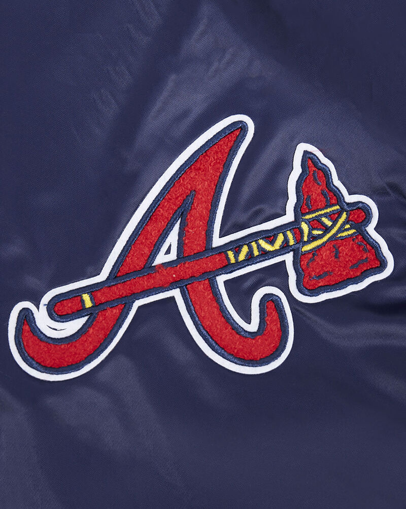 PRO STANDARD Atlanta Braves Old English Rib Satin Jacket LAB6314641-MRM Blue 4
