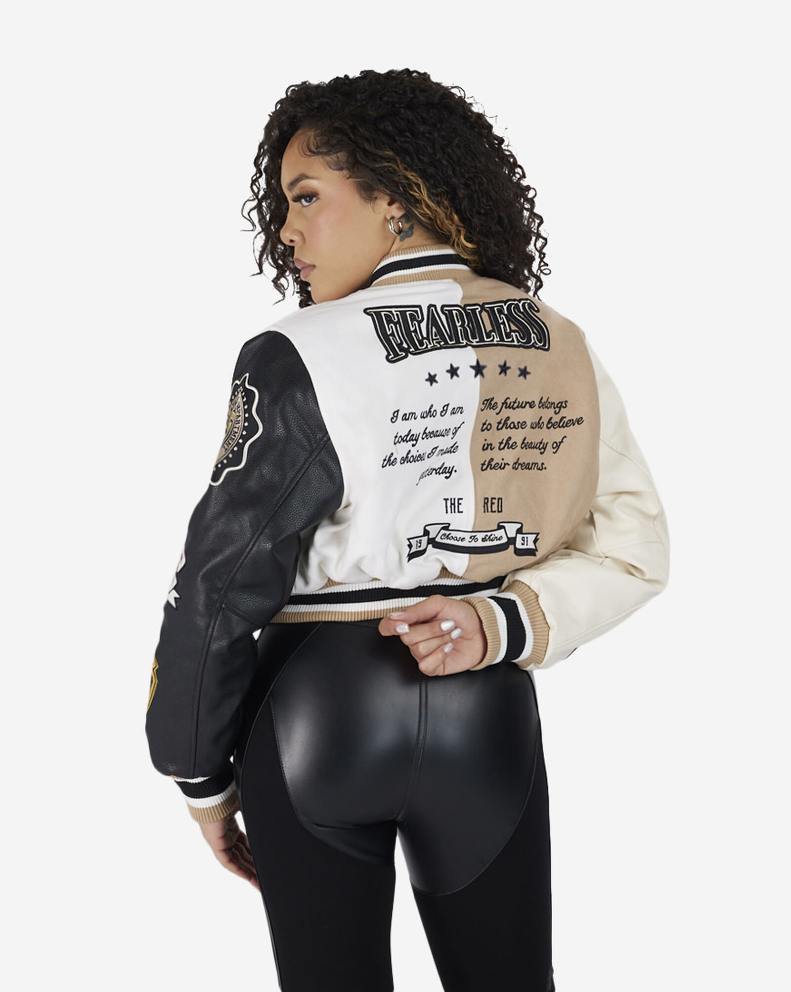 Shop Smoke Rise Fearless Varsity Jacket AJ23901SNSAN beige SNIPES USA