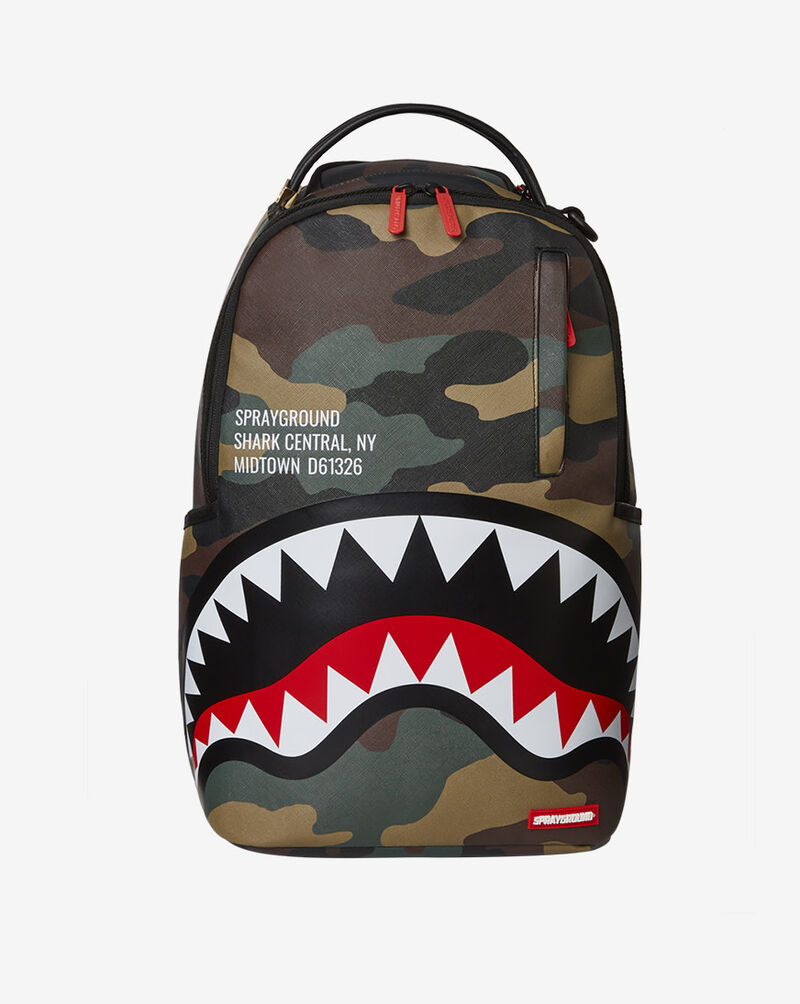 SPRAYGROUND Shark Central Outpost Backpack 910B4620NSZ Camo 1
