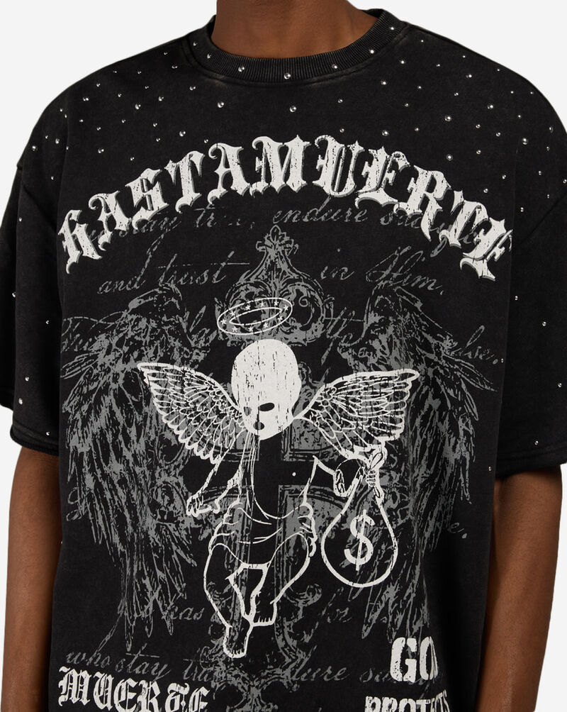Hasta Muerte Guardian Wings Studded Tee HMGW015-BLK Black 3