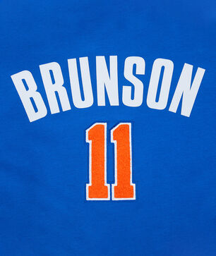 New York Knicks Jalen Brunson #11 Classic Player Name and Number Fleece Crewneck