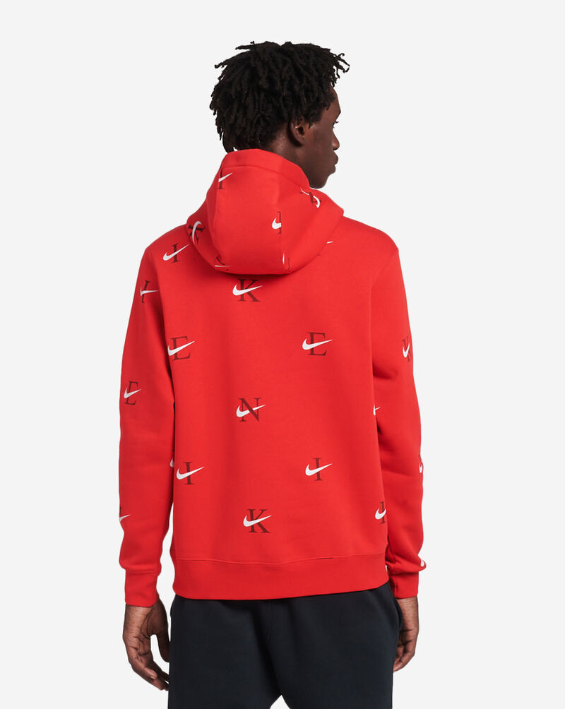 Shop Nike NSW AOP Club Fleece Pullover Hoodie DV9601-657 red