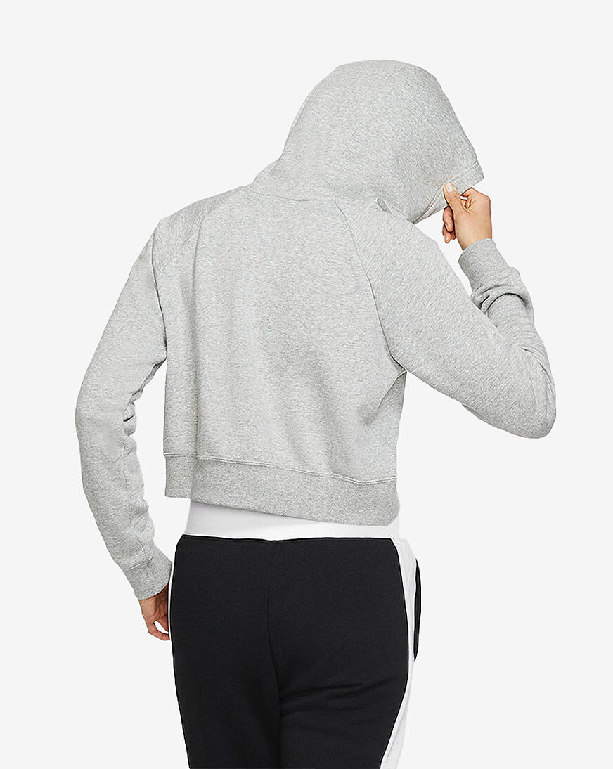 nike white cropped hoodie