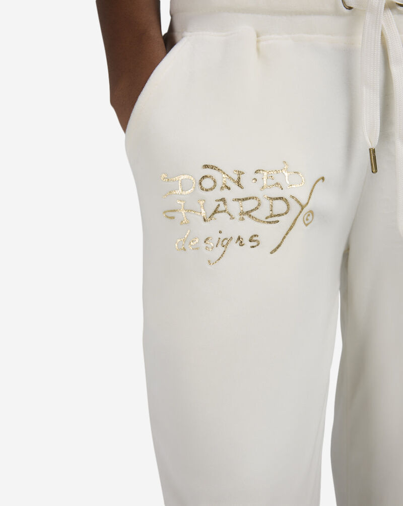 Ed Hardy  Tiger Crown Velour Pants EHW8205-8 cream 3