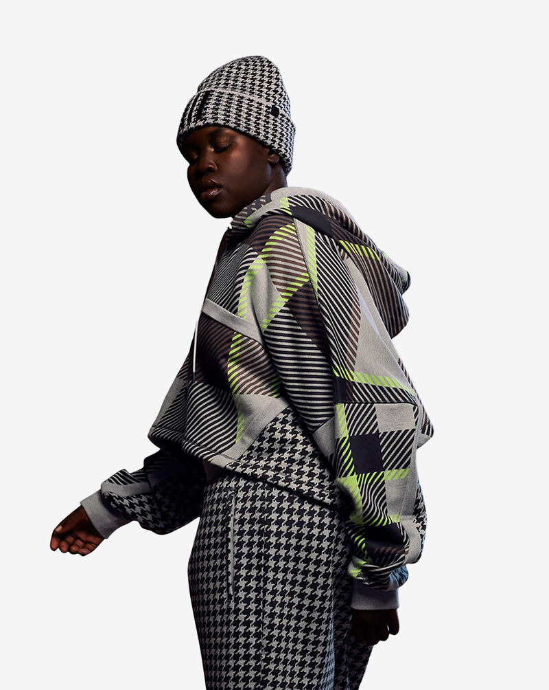 adidas IVY PARK Allover Print Cropped Hoodie HL3996 Grey 2