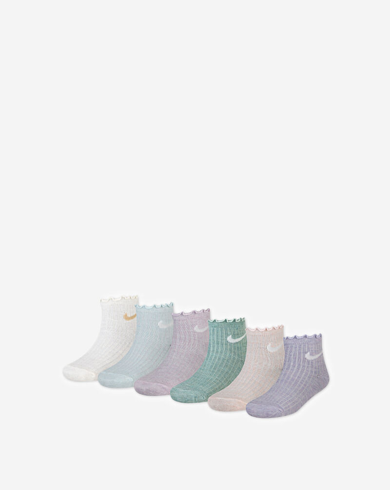 Nike Little Kids' 6PK Ruffle Ankle Socks (5-7) GN1232-W0C Multi 1