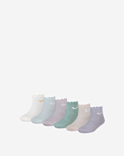 Little Kids' 6PK Ruffle Ankle Socks (5-7)