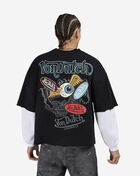 Von Dutch Fleece Flame Eye Logo Long Sleeve Boxy 2-Fer Tee 4VND5A3537-BLK Black 2