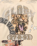 Smoke Rise Kids' Cropped Pull Over Tiger Smiley Fleece Hoodie BFO26F669SN cream 3
